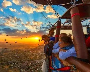Beautiful view from hot air balloon